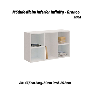 Módulo Nicho Inferior Infinity - 2135A - Branco - Móveis Castro