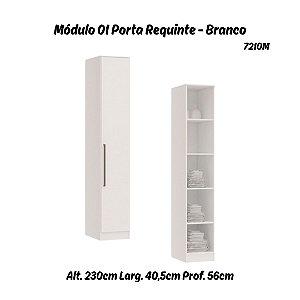 Módulo 01 Porta c/ Prateleiras Requinte - 7210M - Branco - Móveis Castro