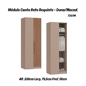 Módulo Canto Reto 01 Porta Requinte - 7207M - Duna / Macadâmia - Móveis Castro