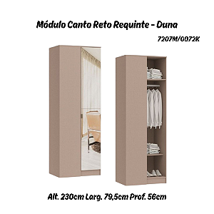Módulo Canto Reto 01 Porta Requinte c/ Espelho - 7207M - Duna - Móveis Castro