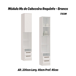 Módulo de Cabeceira Reta Requinte - 7212M - Branco - Móveis Castro