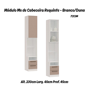 Módulo de Cabeceira Reta Requinte - 7212M - Branco / Duna - Móveis Castro