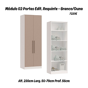 Módulo 02 Portas Editável Requinte - 7220E - Branco / Duna - Móveis Castro