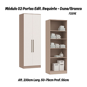 Módulo 02 Portas Editável Requinte - 7220E - Duna / Branco - Móveis Castro