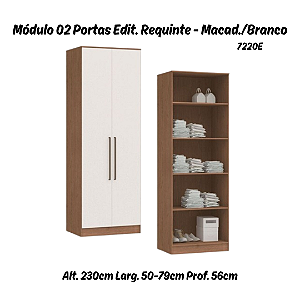 Módulo 02 Portas Editável Requinte - 7220E - Macadâmia / Branco - Móveis Castro