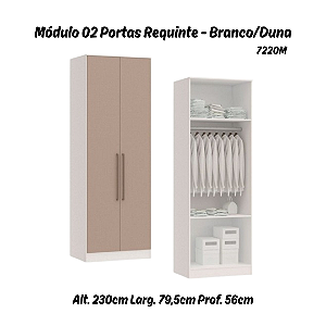 Módulo 02 Portas Requinte - 7220M - Branco / Duna - Móveis Castro