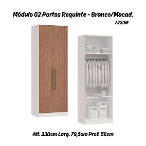 Módulo 02 Portas Requinte - 7220M - Branco / Macadâmia - Móveis Castro