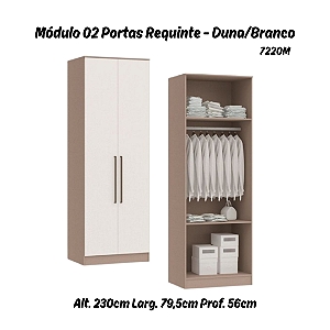 Módulo 02 Portas Requinte - 7220M - Duna / Branco - Móveis Castro