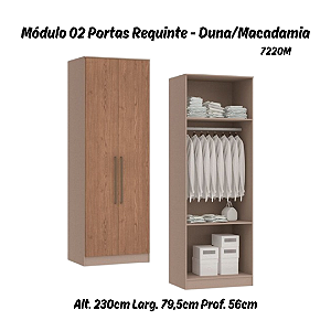 Módulo 02 Portas Requinte - 7220M - Duna / Macadâmia - Móveis Castro