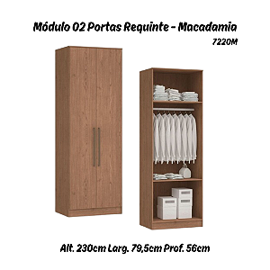 Módulo 02 Portas Requinte - 7220M - Macadâmia - Móveis Castro
