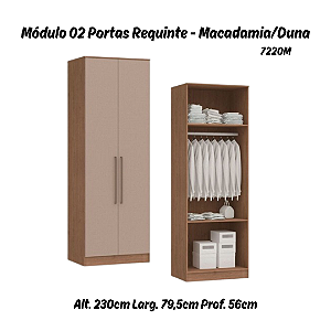 Módulo 02 Portas Requinte - 7220M - Macadâmia / Duna - Móveis Castro