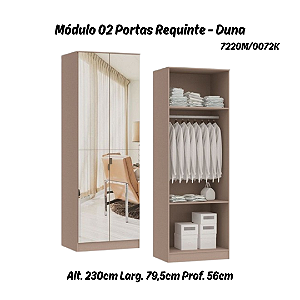 Módulo 02 Portas Requinte c/ 02 Pts Espelhos - 7220M - Duna - Móveis Castro