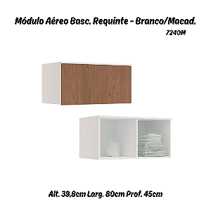 Módulo Aéreo 01 Porta Basculante Requinte - 7240M - Branco / Macadâmia - Móveis Castro