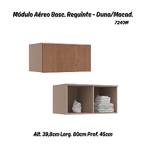 Módulo Aéreo 01 Porta Basculante Requinte - 7240M - Duna / Macadâmia - Móveis Castro