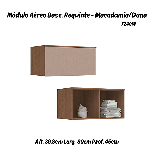 Módulo Aéreo 01 Porta Basculante Requinte - 7240M - Macadâmia / Duna - Móveis Castro