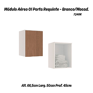 Módulo Aéreo 01 Porta Requinte - 7241M - Branco / Macadâmia - Móveis Castro