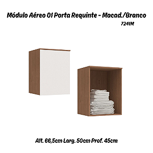 Módulo Aéreo 01 Porta Requinte - 7241M - Macadâmia / Branco - Móveis Castro