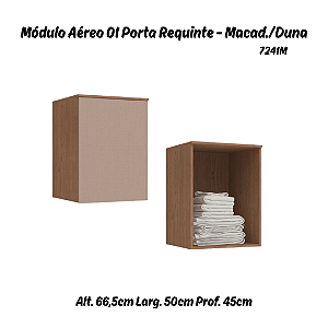 Módulo Aéreo 01 Porta Requinte - 7241M - Macadâmia / Duna - Móveis Castro