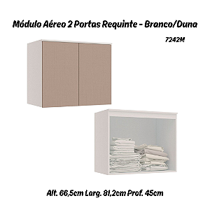Módulo Aéreo 02 Portas Requinte - 7242M - Branco / Duna - Móveis Castro