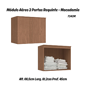 Módulo Aéreo 02 Portas Requinte - 7242M - Macadâmia - Móveis Castro