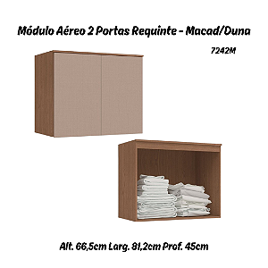 Módulo Aéreo 02 Portas Requinte - 7242M - Macadâmia / Duna - Móveis Castro
