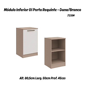 Módulo Inferior 01 Porta Requinte - 7231M - Duna / Branco - Móveis Castro