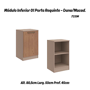 Módulo Inferior 01 Porta Requinte - 7231M - Duna / Macadâmia - Móveis Castro