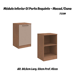 Módulo Inferior 01 Porta Requinte - 7231M - Macadâmia / Duna - Móveis Castro