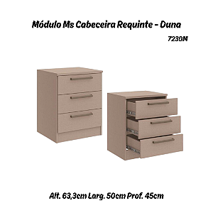Módulo Mesa Cabeceira 03 Gavetas Requinte - 7230M - Duna - Móveis Castro