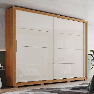 Roupeiro 02 Portas Deslizantes Palace - D237-221 - Cinamomo / Off white - Móveis Henn