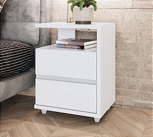 Mesa Cabeceira Campeche - D07-10 - Branco - Móveis Henn