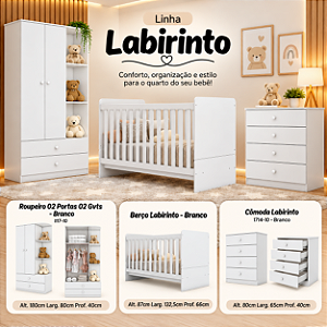 Conjunto Infantil Labirinto - Branco - Móveis Henn