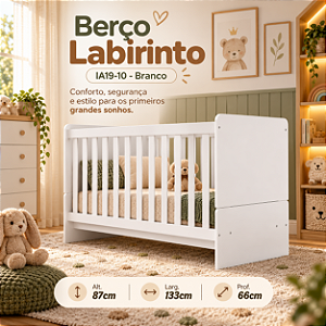 Berço Labirinto - IA19-10 - Branco - Móveis Henn