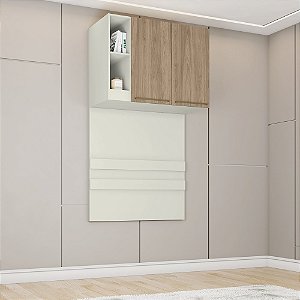 Módulo Ponte Solteiro 02 Portas - MC12-184 - Areia / Jequitibá - Linha Seletto - Móveis Henn