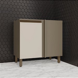 Balcão 01 Porta Canto Reto - C68-35 - Duna / Cristal - Linha Connect - Móveis Henn