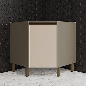 Balcão 01 Porta Canto Oblíquo - C67-35 - Duna / Cristal - Linha Connect - Móveis Henn