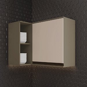 Aéreo 01 Porta Canto Reto - C58-35 - Duna / Cristal - Linha Connect - Móveis Henn