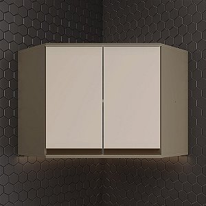 Aéreo 02 Portas Canto Oblíquo - C57-35 - Duna / Cristal - Linha Connect - Móveis Henn
