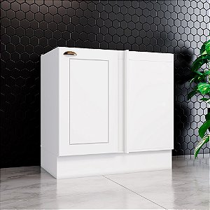 Balcão 01 Porta Canto Reto - C361-05 - Branco - Linha Americana - Móveis Henn