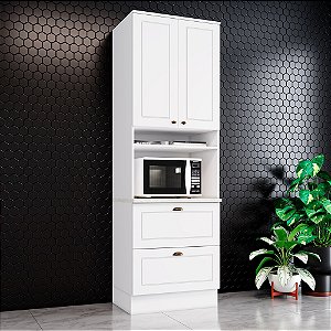 Torre Quente 01 Forno - C350-05 - Branco/Calcare - Linha Americana - Móveis Henn