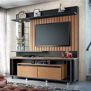 Home Theater Eclipse - Ref. 4049 - Preto / Freijó - Hb Móveis