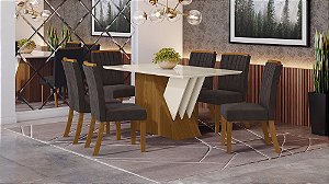 Conjunto de Mesa Épic + Cadeiras Tauá Marrom - Móveis Henn