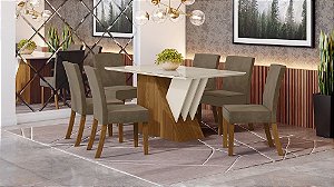 Conjunto de Mesa Épic + Cadeiras Maris Bege - Móveis Henn