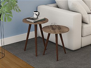 Conjunto Mesa de Apoio Linha Retrô - RT 3152 - Rústico - Movelbento