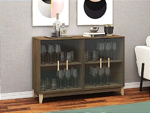 Cristaleira Horizontal 04 Portas Linha Legno - LE 6020 - Freijó - Movelbento