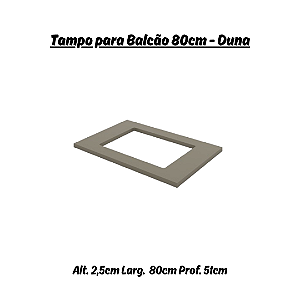 Tampo para Balcão Cooktop 80cm - C908-23 - Cor Duna - Móveis Henn