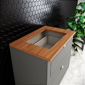 Tampo para Balcão Cooktop 80cm - C908-128 - Cor Nature - Móveis Henn