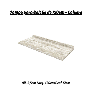 Tampo para Balcão 120cm - C905-114 - Cor Calcare - Móveis Henn