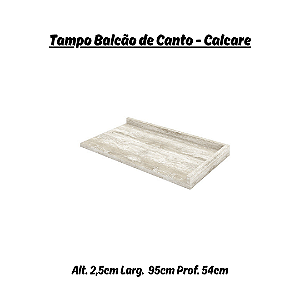 Tampo para Balcão Canto Reto - C906-114 - Cor Calcare - Móveis Henn