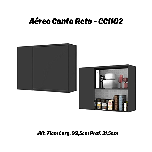 Aéreo 01 Porta Canto Reto - Ref. CC1102 - Onix - Linha DA CASA - Móveis Primavera